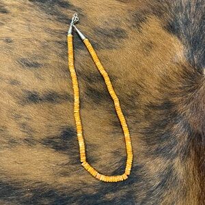 18inch Orange Spiny Oyster Necklace